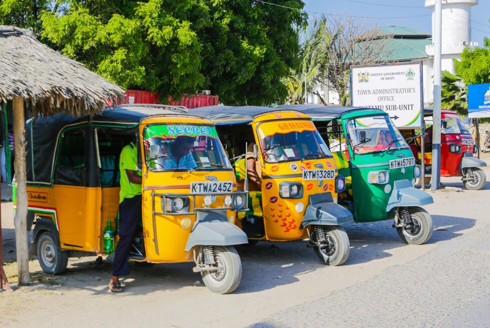 Tuk tuk used for transportation to watamu national park
